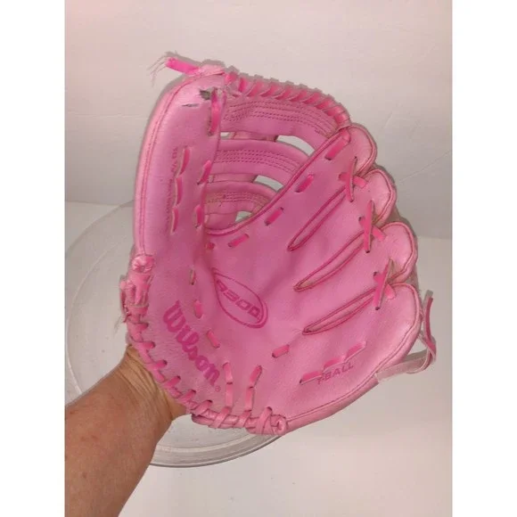 Two WILSON Child's T-Ball/Baseball Gloves (10" / 10.5" RHT) | Pink - Picture 7 of 12